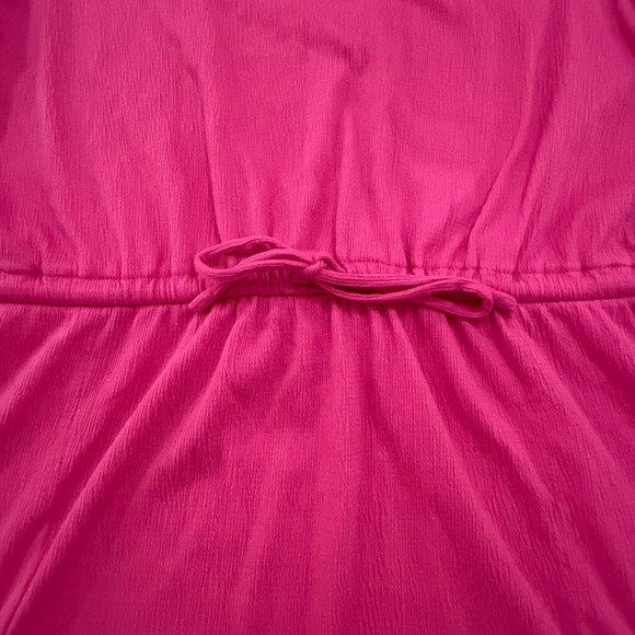 Kim Gravel Packabelle XL Pink V-Neck Drawstring Waist Dress Belle by QVC - Picture 3 of 8